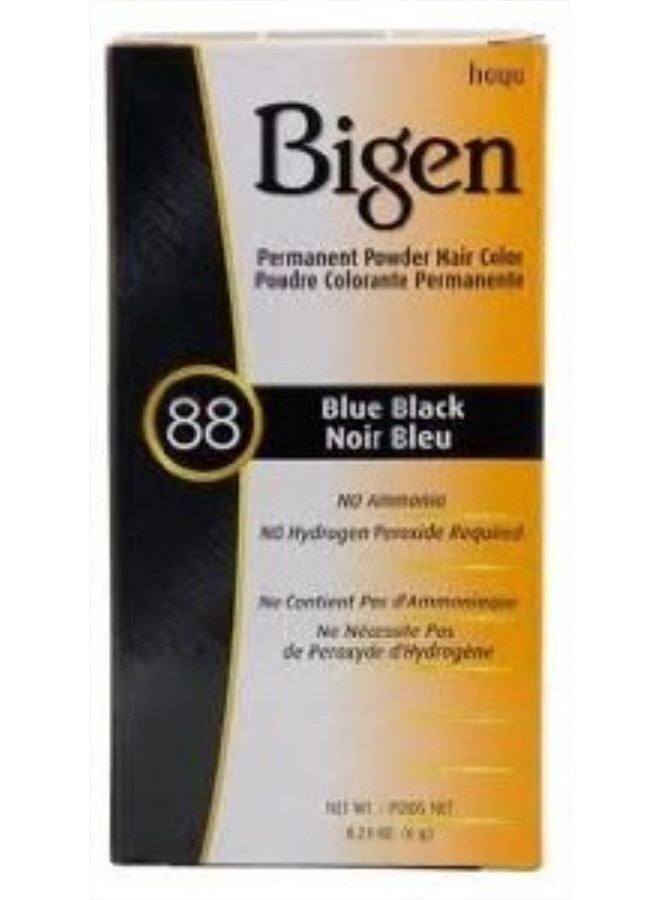 Bigen صبغة شعر بودرة دائمة 88 أسود أزرق 1 قطعة
