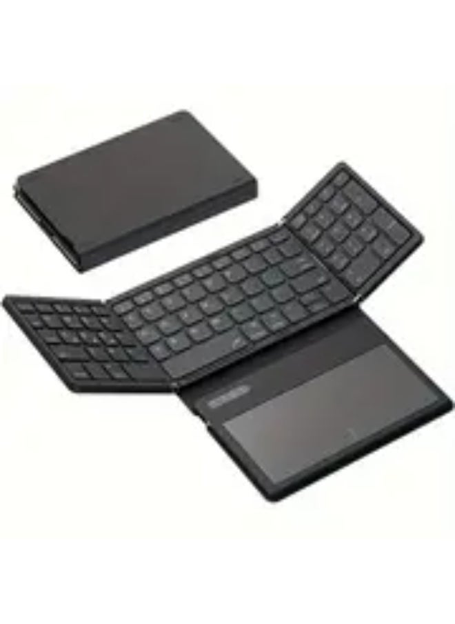 Generic Tri-Fold Bluetooth Keyboard – Portable Wireless Keyboard with Touchpad, Compatible with iOS, Android, Windows & More  - Image 1