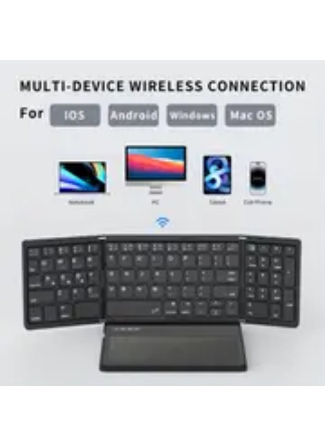 Generic Tri-Fold Bluetooth Keyboard – Portable Wireless Keyboard with Touchpad, Compatible with iOS, Android, Windows & More  - Image 2