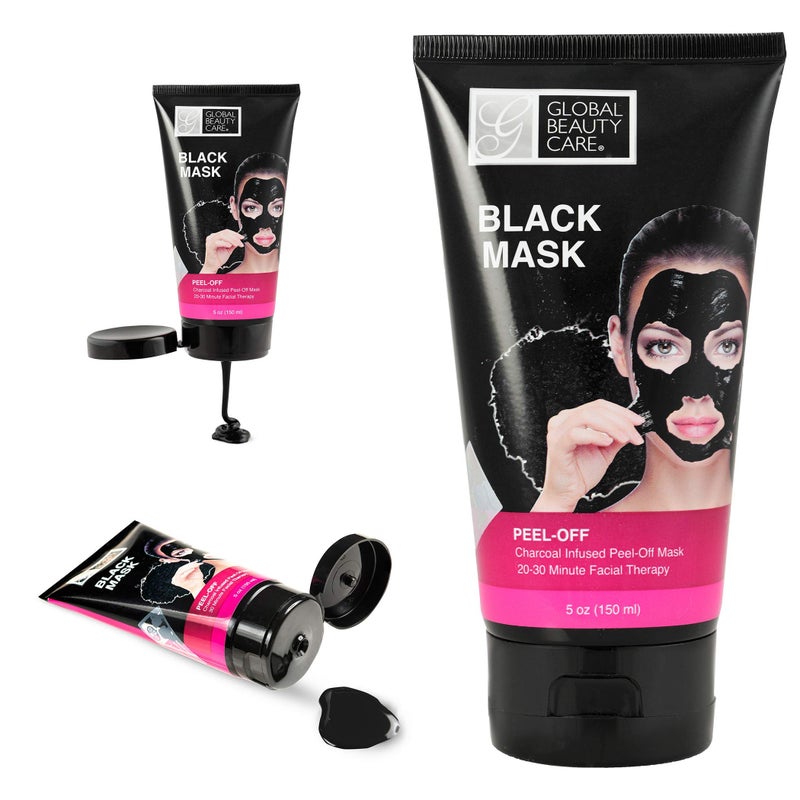 Global Beauty Care 5 oz 150 ml Black Peel-Off Mask: Charcoal Infused Peel-Off Mask - Image 4