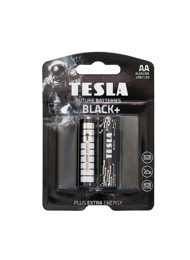 TESLA BATTERIES  AA BLACK+ ALKALINE  LR6 1.5 2pcs - Image 1