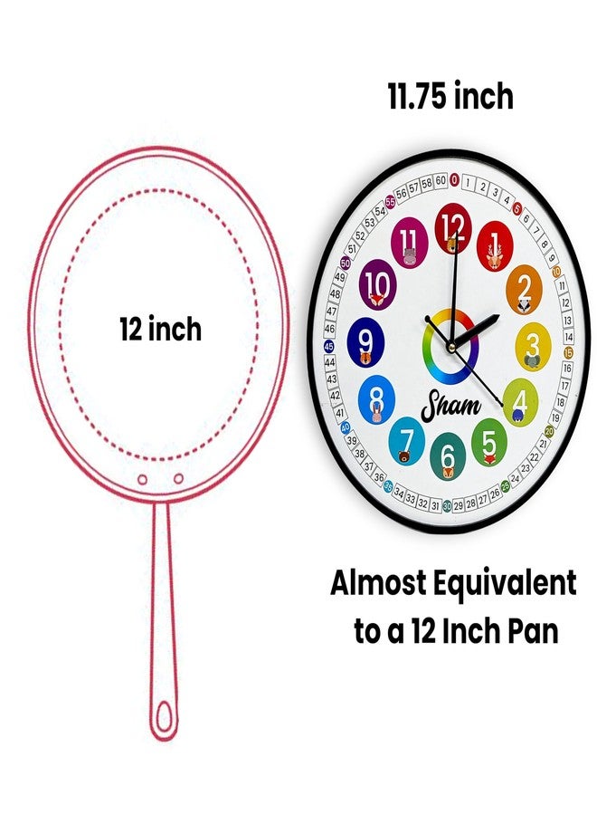 SOLOBOLO Customised Kids Wall Clock | Acrylic UV Print Personalized Name Wall Clock for Children | Cute Cartoon Clock for Kids Study and Bedroom| Silent Non-Ticking | (e) Learning - Image 4