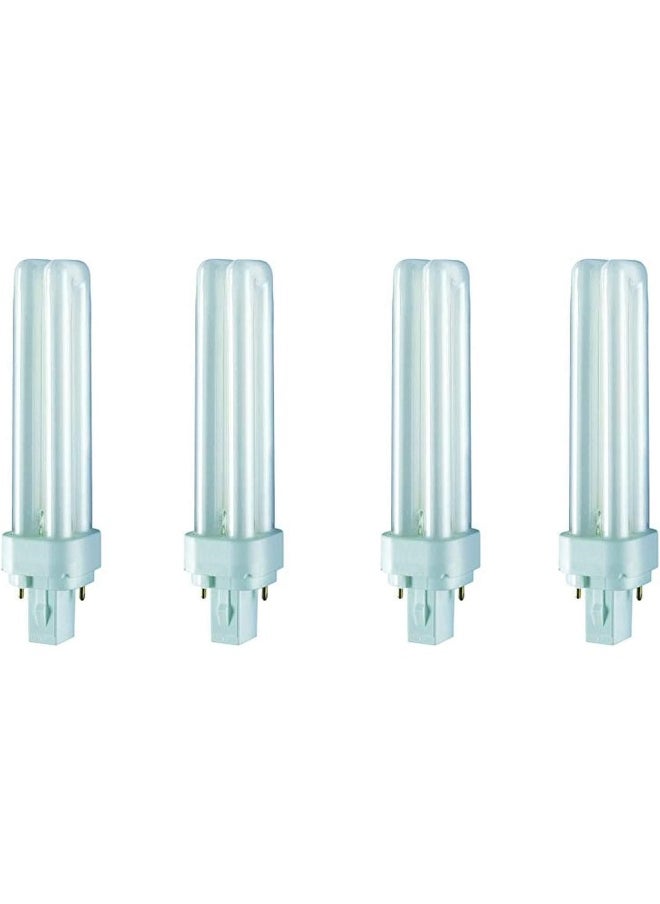 Osram Dulux D Home Decorative Durable Fluorescent Lamp (G24D-2 18W 840 4000K 1200Lm) 2 Pin Pack Of 4