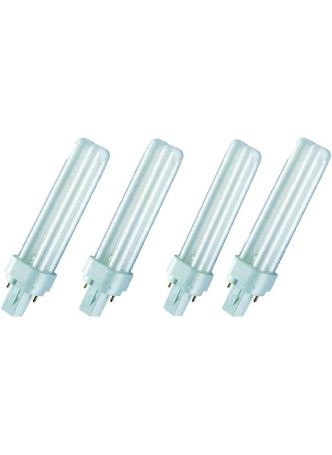 Osram Dulux D Home Decorative Durable Fluorescent Lamp (G24D-2 18W 840 4000K 1200Lm) 2 Pin Pack Of 4