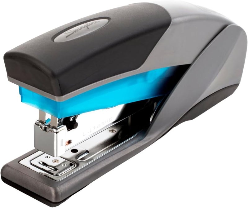 Swingline Optima 25 Stapler - 25 Sheet Capacity, Jam Free, Reduced Effort, Soft Grip, Blue and Gray - Image 1