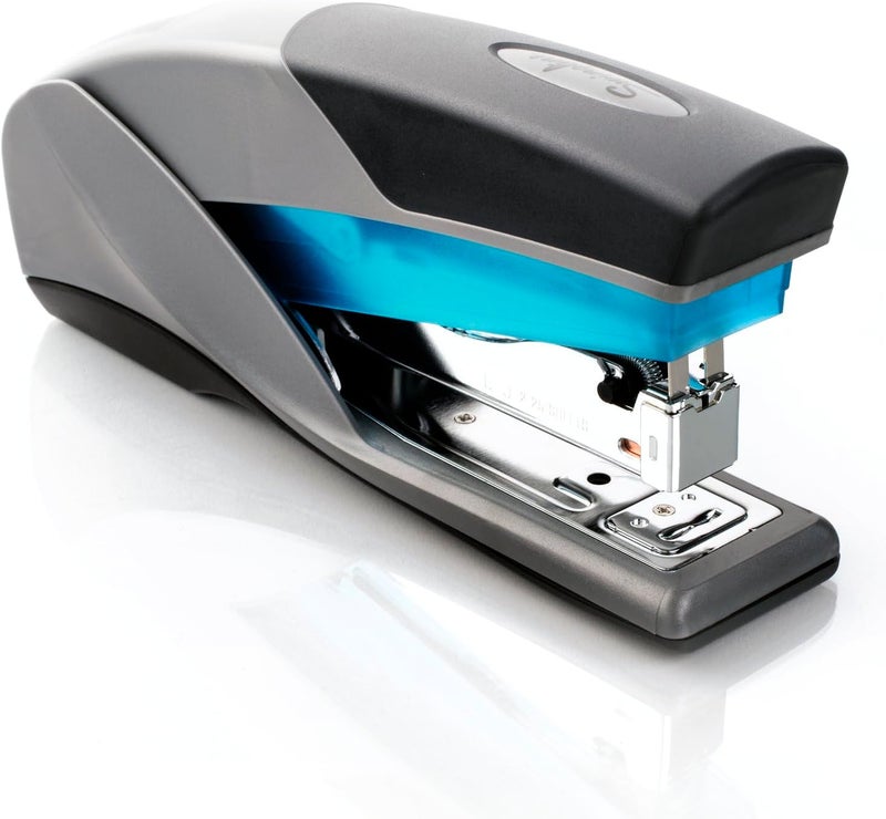 Swingline Optima 25 Stapler - 25 Sheet Capacity, Jam Free, Reduced Effort, Soft Grip, Blue and Gray - Image 5