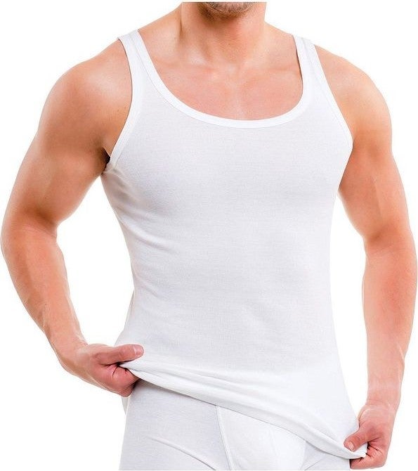 Anthony Jackson Box of 5 Premium Ribana Men's Undershirt Caesar Extra Long - Combed Fine Twill Cotton  - Image 3