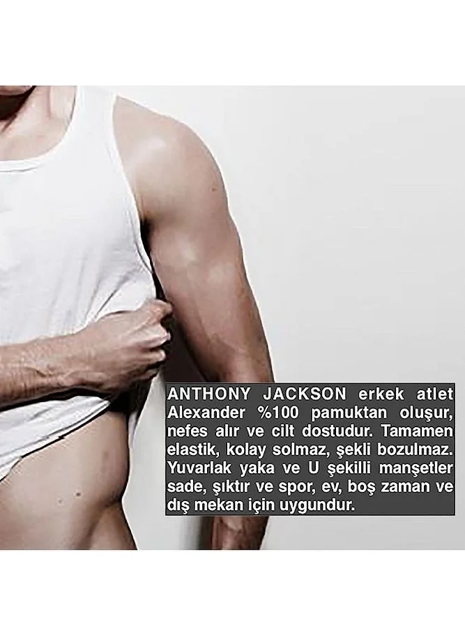 Anthony Jackson Box of 5 Premium Ribana Men's Undershirt Caesar Extra Long - Combed Fine Twill Cotton