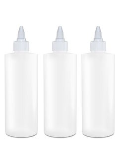 BRIGHTFROM Twist Top Applicator Bottles, Squeeze 8 Oz, Empty Hair Coloring Plastic Bottles, Refillable, Leak Proof - Open/Close Nozzle - Multi Purpose (Pack Of 3)  - Image 1