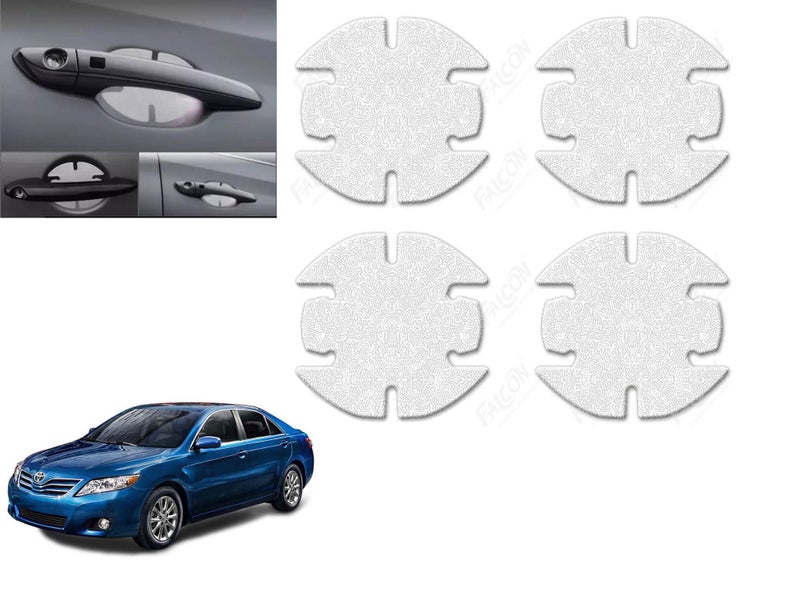 Auto Pearl Car Door Transparent Handle Guard Scratch Protection Sticker PU Finger Guard Paint Protection Compatible with Camry (Pack of 4) - Image 1