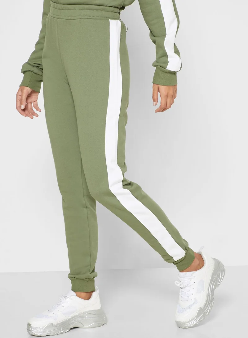 Ginger Contrast Side Paneled Sweatshirt Set