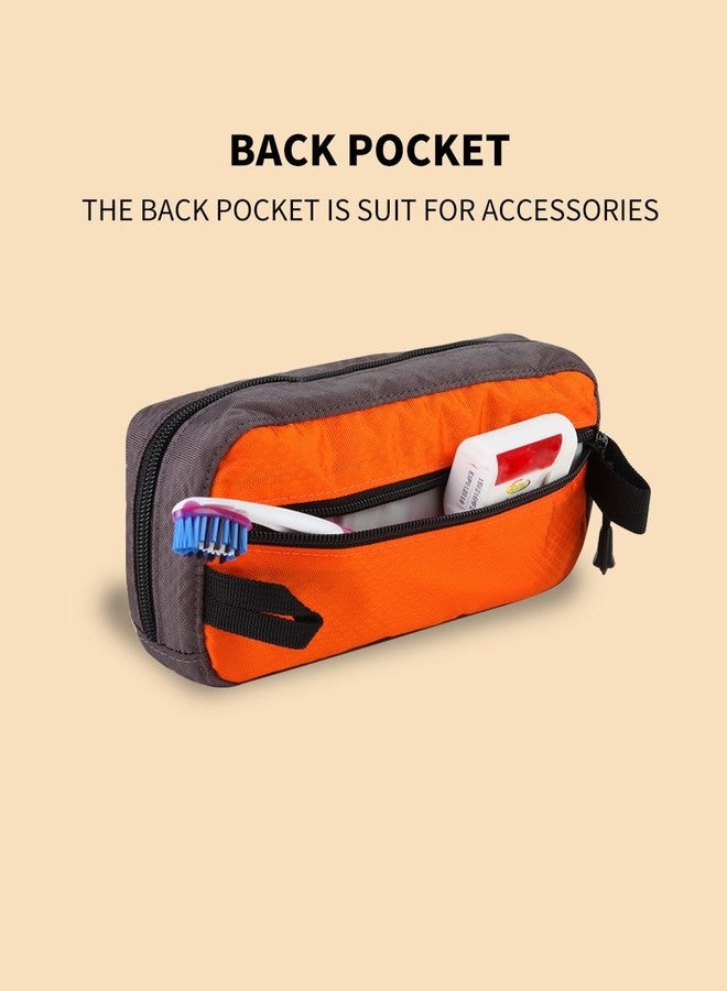 GOX Travel Toiletry Bag Dopp Kit Case for Men Multifunction Packing Organizer Pouch, Orange/Grey, 7.9x4x2.2 Inch (Pack of 1), Toiletry Bag for Travel - Image 4