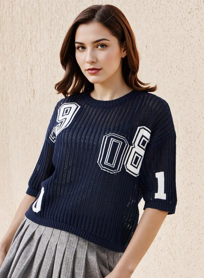 Lee Cooper Lee Cooper Top Regular Fit with Varsity Print Cotton