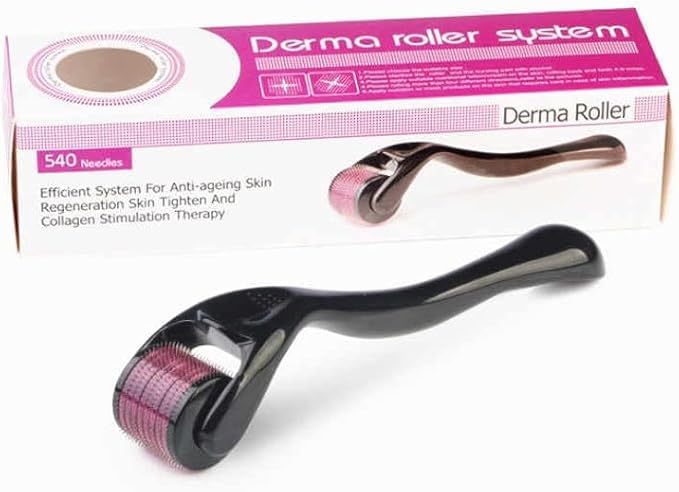 Derma Roller 540 Needle Micro Needling Skin Care Tool For Face Beard Hair Growth Anti Aging Wrinkle Fine Lines Skin Regeneration (2mm)