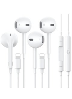 2 Packs-for iPhone Headphones Wired Earbuds/Earphones Nosie Reduction Built-in Microphone & Volume Control Headsets Compatible with iPhone 14/13/12/11/XR/XS/X/8/7/SE/Pro/Pro Max