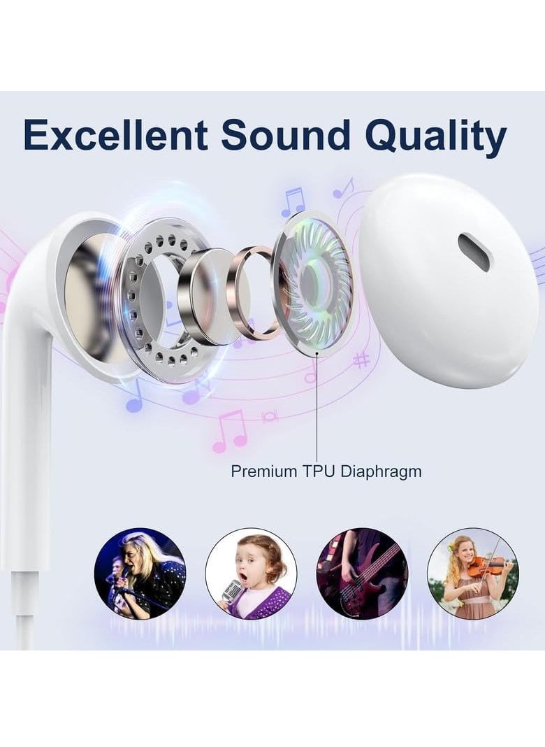 General - 2 Packs-for iPhone Headphones Wired Earbuds/Earphones Nosie Reduction Built-in Microphone & Volume Control Headsets Compatible with iPhone 14/13/12/11/XR/XS/X/8/7/SE/Pro/Pro Max - Image 1