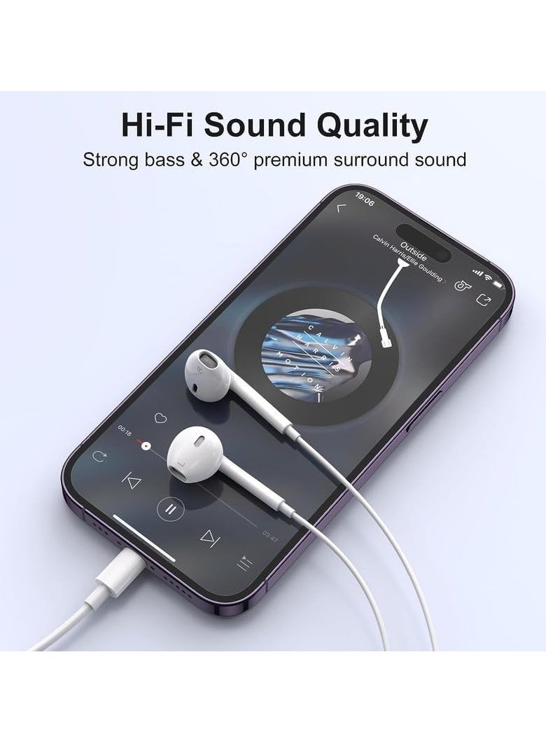 General - 2 Packs-for iPhone Headphones Wired Earbuds/Earphones Nosie Reduction Built-in Microphone & Volume Control Headsets Compatible with iPhone 14/13/12/11/XR/XS/X/8/7/SE/Pro/Pro Max - Image 1