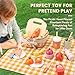 Pithfor Picnic Playset Wooden Play Food Set for Kids Kitchen Cutting Pretend Play Kitchen Food Toy for Toddlers Girls Boys 3 4 5 Years Old - Image 2