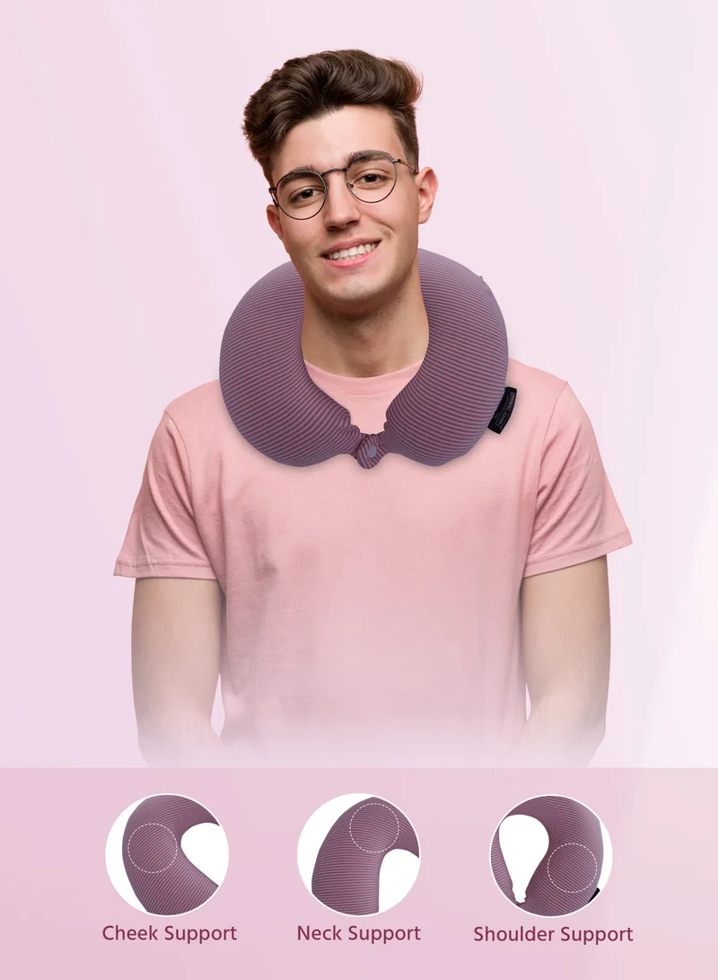 ParaJohn Deluxe Memory Foam Neck Pillow - Ultimate Comfort and Support for Travel, Restful Sleep, and Neck Pain Relief