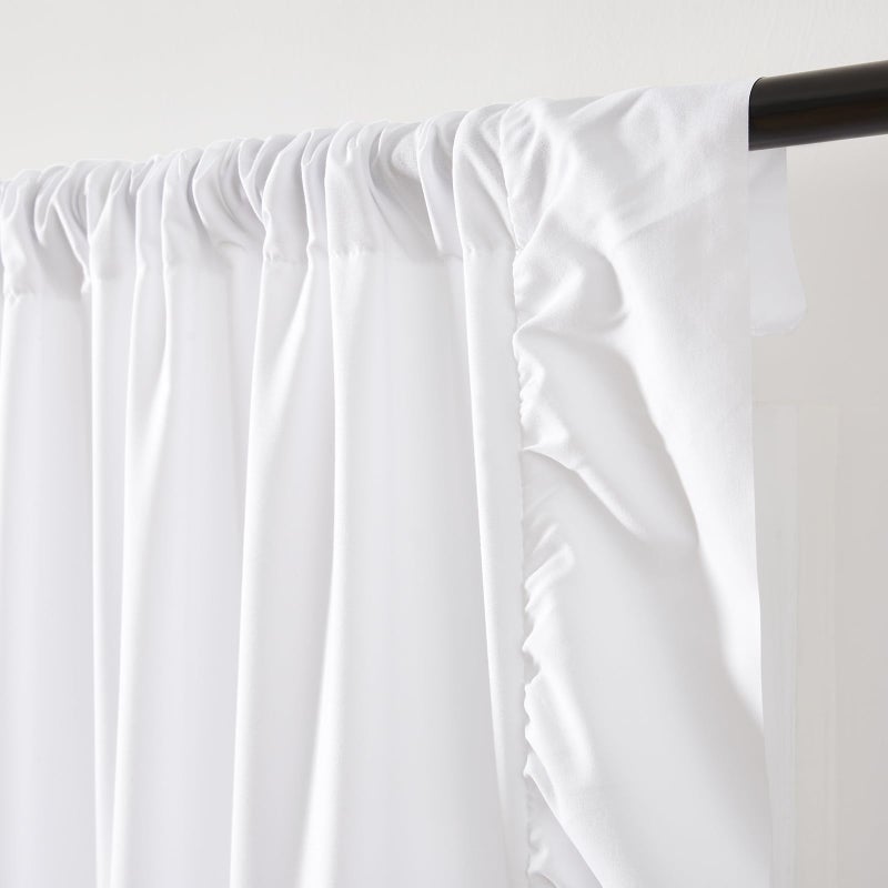 SEEKRIGHT White Ruffle Curtains 84 Inches Long for Bedroom Living Room Rod Pocket Light Filtering Victorian Romantic Ruffle Curtains for Girls Room Window Privacy Decor Holiday Cottage, 2 Panels, 52x84 - Image 3