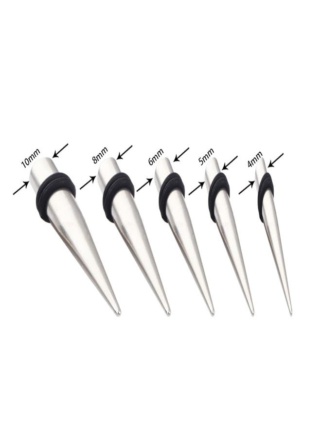 Decentraland Stainless Steel Ear Gauge Taper Stretching and Single Flare Plugs 4mm (6g) Steel Tapers & Steel Tunnels Ear Stretching Kit - Image 3