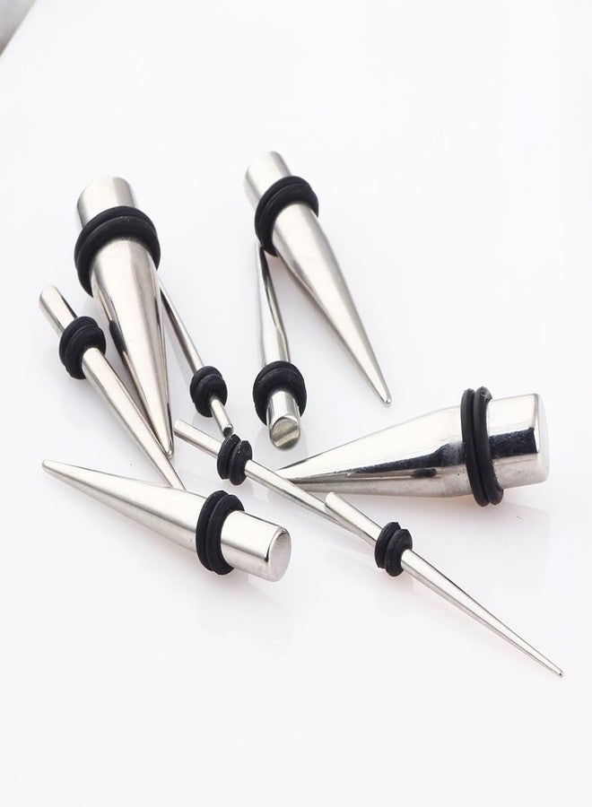 Decentraland Stainless Steel Ear Gauge Taper Stretching and Single Flare Plugs 4mm (6g) Steel Tapers & Steel Tunnels Ear Stretching Kit - Image 2