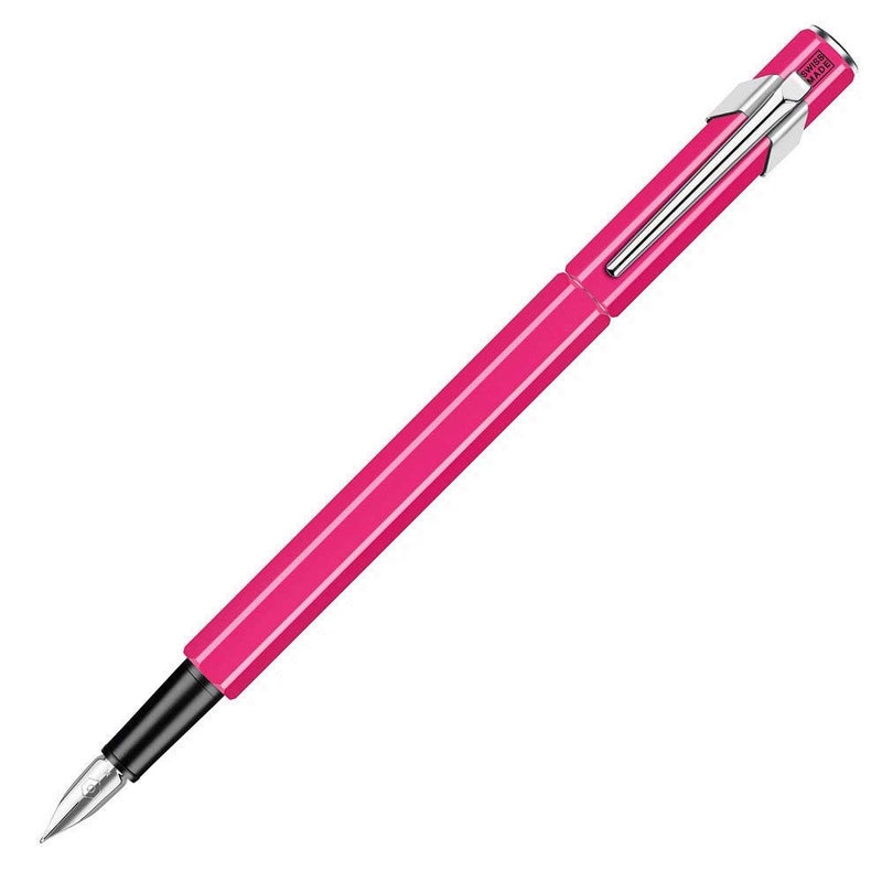 Caran d'Ache Medium Fountain Pen, Medium Point, 849 0840-090, Fluorescent Pink, Dual Use, Genuine Imported - Image 1
