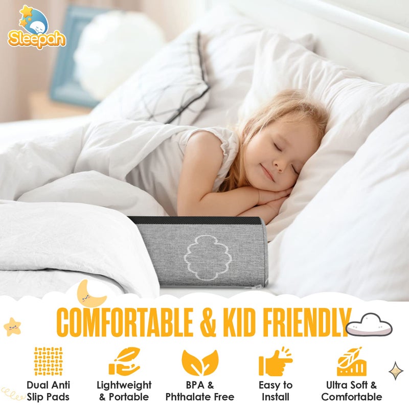 Sleepah Bed Bumpers for Toddlers Memory Foam Rail Guards Waterproof Washable Dual Sided Non-Slip Soft Cover - Safety Guard Noodle Long Pillow Pads for King Queen Full Twin Beds (1 Pack) - Image 4