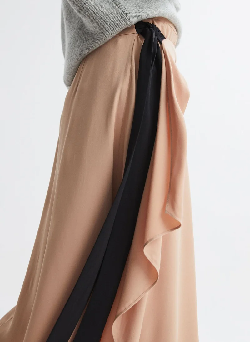REISS Tie Detail Skirt