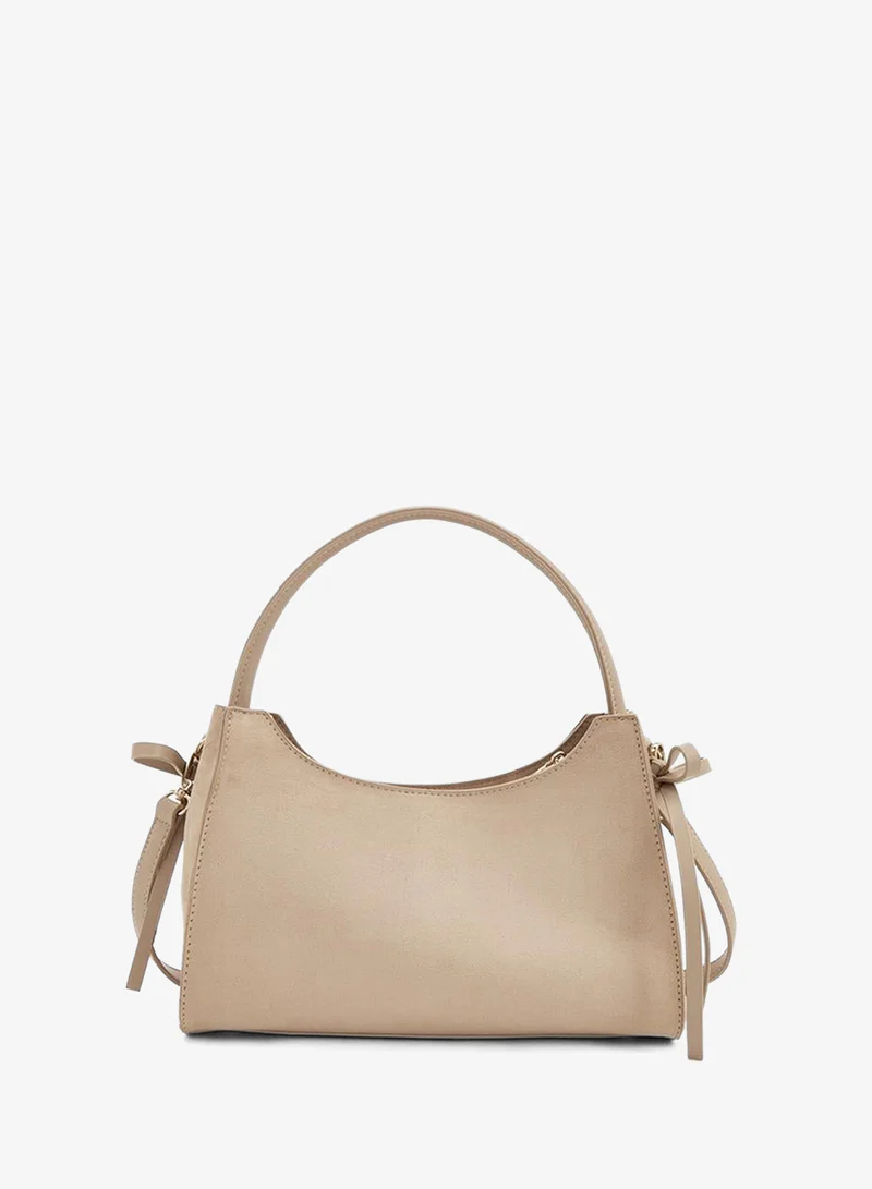 Peppermint NUDE Metallic Accent Crossbody Bag With Detachable Strap for Women | Best Price UAE
