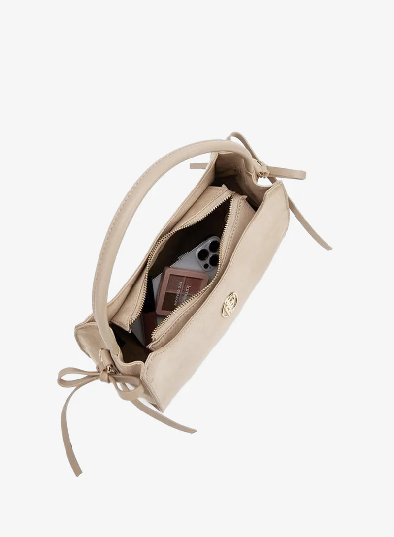 Peppermint NUDE Metallic Accent Crossbody Bag With Detachable Strap for Women | Best Price UAE