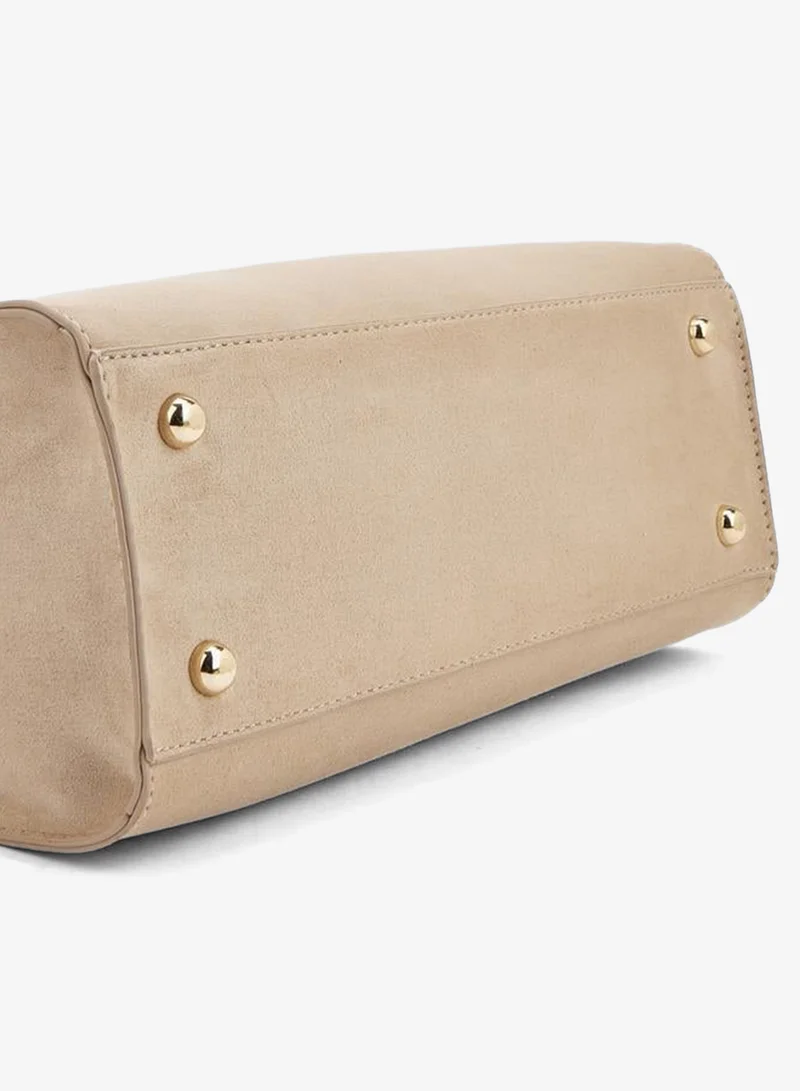 Peppermint NUDE Metallic Accent Crossbody Bag With Detachable Strap for Women | Best Price UAE