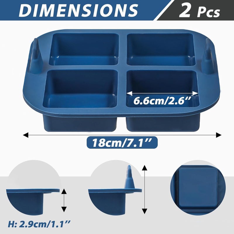 Webake Silicone Air Fryer Brownie Pan for Baking, Nonstick 2.6" Square Silicone Mold for S'mores, Cake Puck, Muffin, 4-Cavity Set of 2 - Image 2