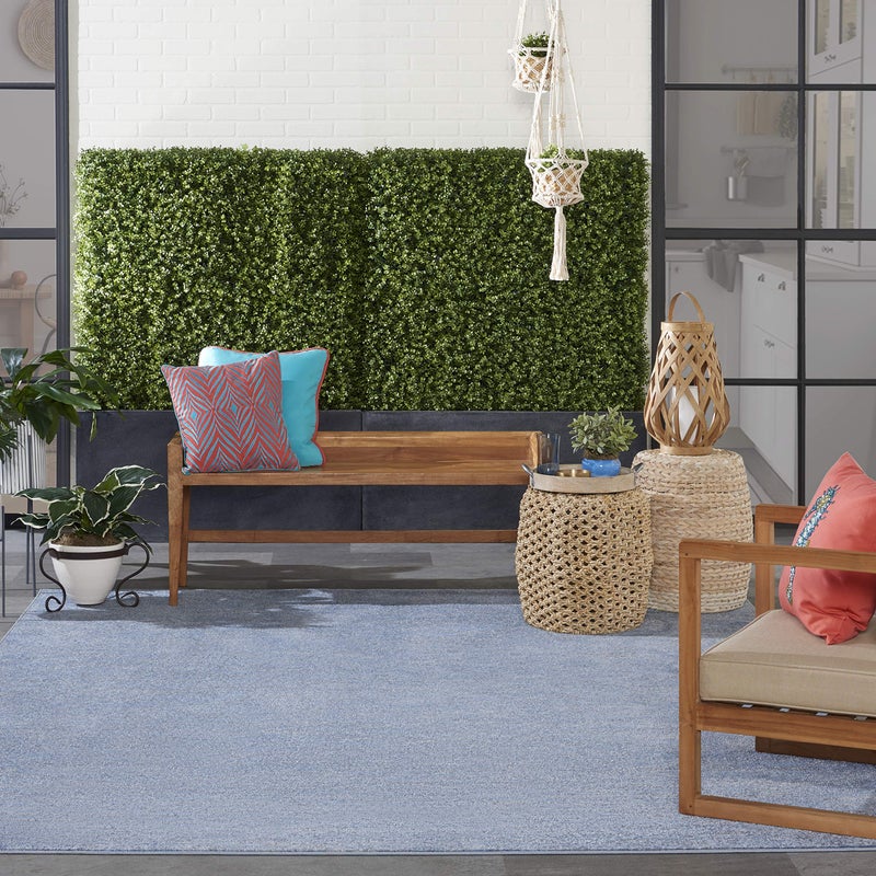 Nourison Home Nourison Essentials Blue Grey 8' x 10' Area Rug - Easy Clean, Non Shedding, Bed Room, Living Room, Dining Room, Kitchen (8' x 10') - Image 4