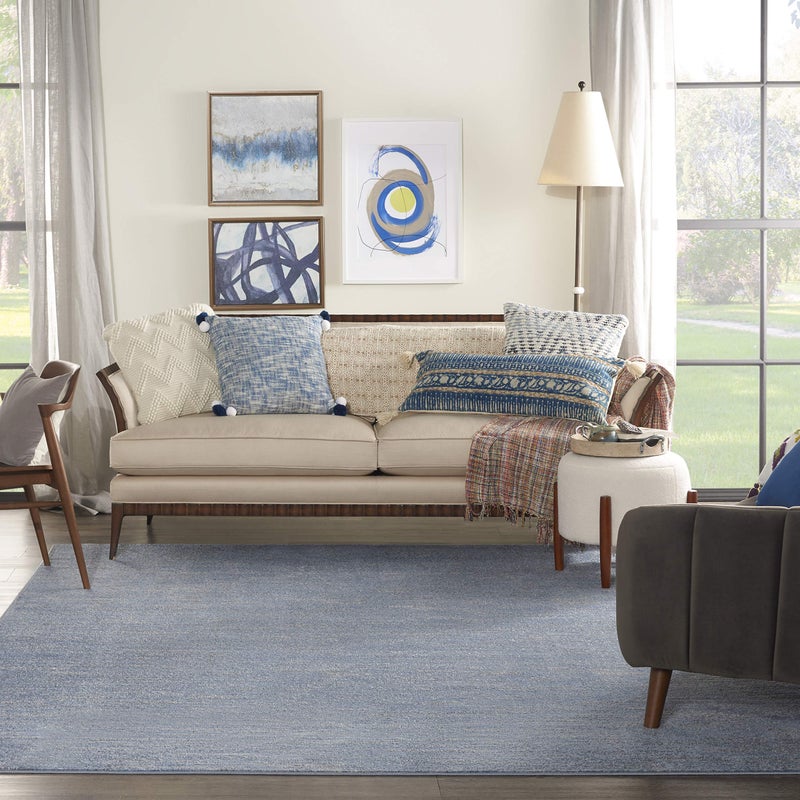 Nourison Home Nourison Essentials Blue Grey 8' x 10' Area Rug - Easy Clean, Non Shedding, Bed Room, Living Room, Dining Room, Kitchen (8' x 10') - Image 3