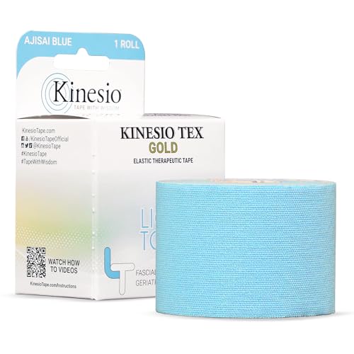 Kinesio Taping - Elastic Therapeutic Athletic Tape Tex Gold Light Touch - Ajisai Blue – 2 in. x 16.4 ft - Image 1