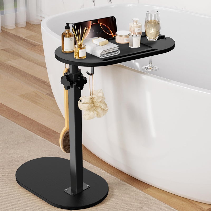 Sunnacate Bamboo Bathtub Table with Adjustable Height Freestanding Bath Tray Caddy Board Tub Organizer House Warming Gift New Home Anniversary Wedding Gifts Bridal Shower Gift for Women - Image 2
