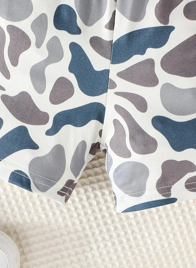 Take Two Take Two Graphic Print Round Neck T-Shirt and Shorts Set