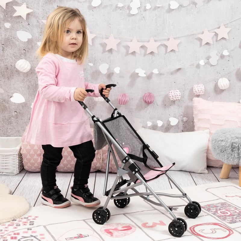 Bayer Design 30533AF Doll's Pram with Bag Double Wheels Foldable Metal for Dolls up to 46 cm - Image 2