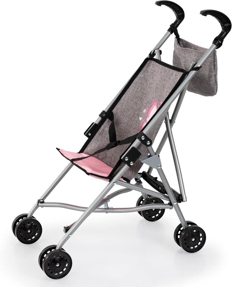 Bayer Design 30533AF Doll's Pram with Bag Double Wheels Foldable Metal for Dolls up to 46 cm - Image 1