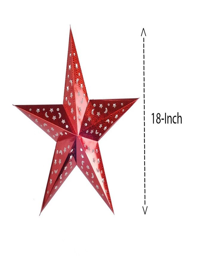 SAI PRASEEDA Waterproof 3D Foldable 18 Inch Hanging Christmas Stars - Pack of 5 (Multicolor) |Decorative Paper Stars for Home, Festive Displays, Parties & Seasonal Décor - Image 2