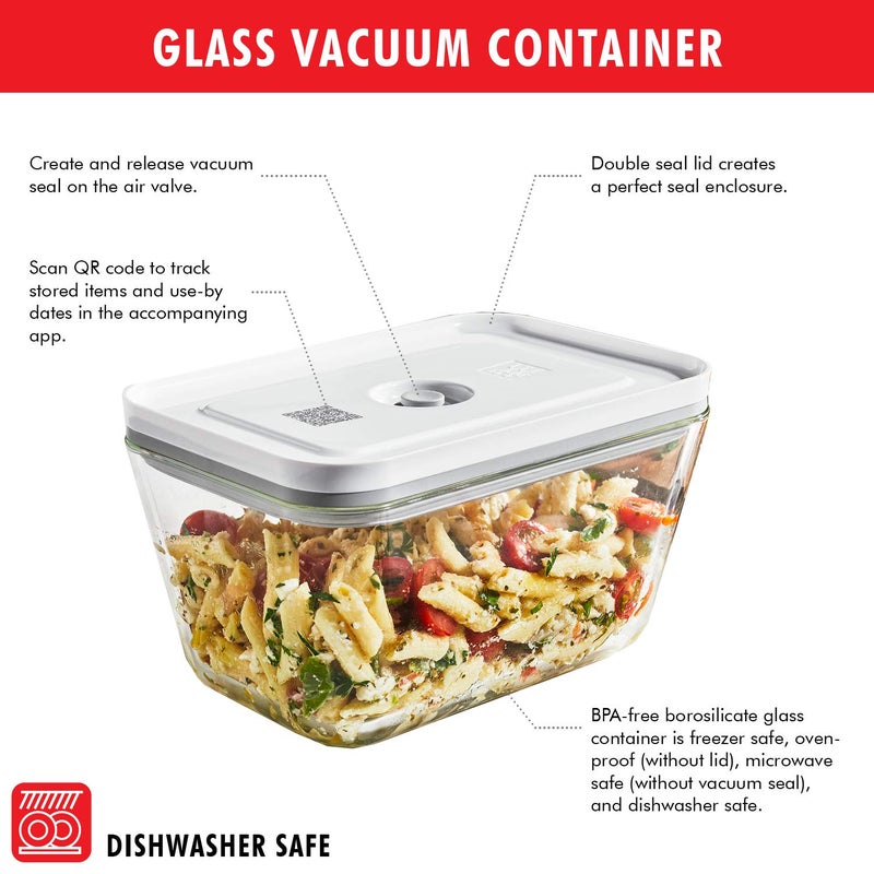 ZWILLING Fresh & Save Vacuum Sealer Machine Starter Set with Airtight Food Storage Container Glass, Sous Vide Bags, Meal Prep - Image 2