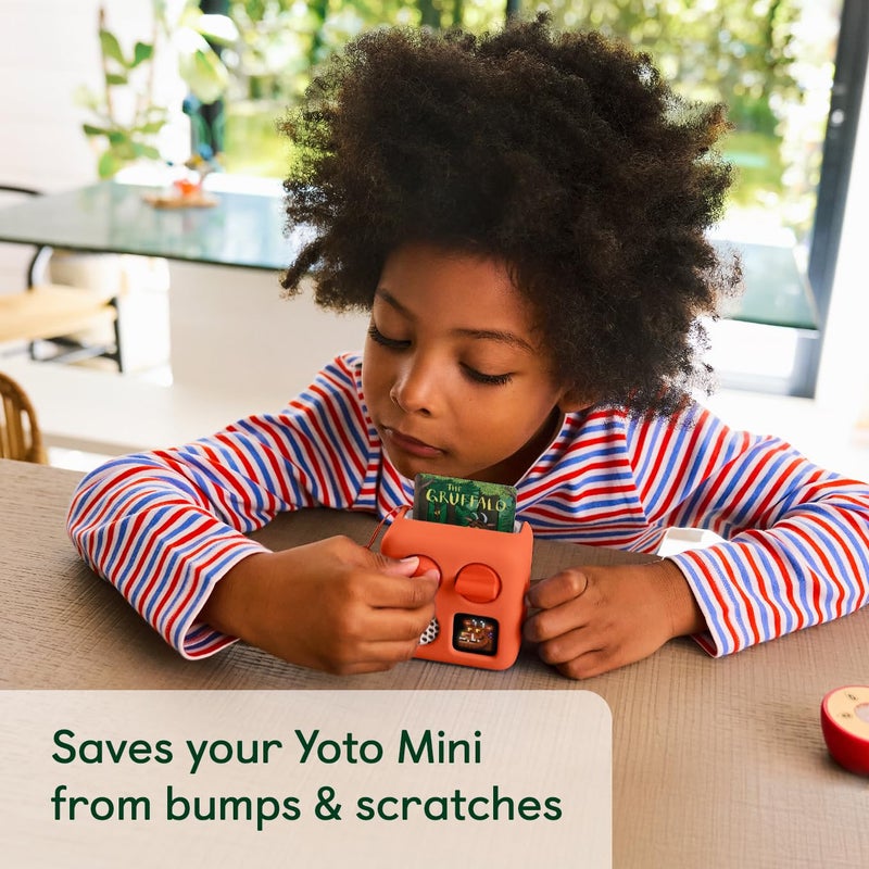 يوتو Yoto Mini Adventure Jacket in Fruit Punch (Orange) with Matching Wrist Lanyard – Accessory for Kids Yoto Mini Audio Player, Anti-Slip Silicone Skin Cover, Fitted Protective Sleeve Case - Image 3