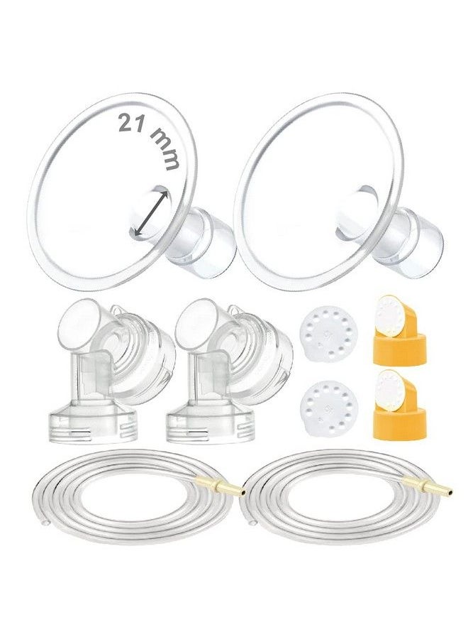 Maymom Breast Pump Kit Compatible With Medela Pump In Style Advanced Pump; 2Xtwopiece 21Mm Breastshield 2 Valve 4 Membrane 2 Replacement Tubing; Replacement Part For Medela Shield Medela Valve  - Image 2