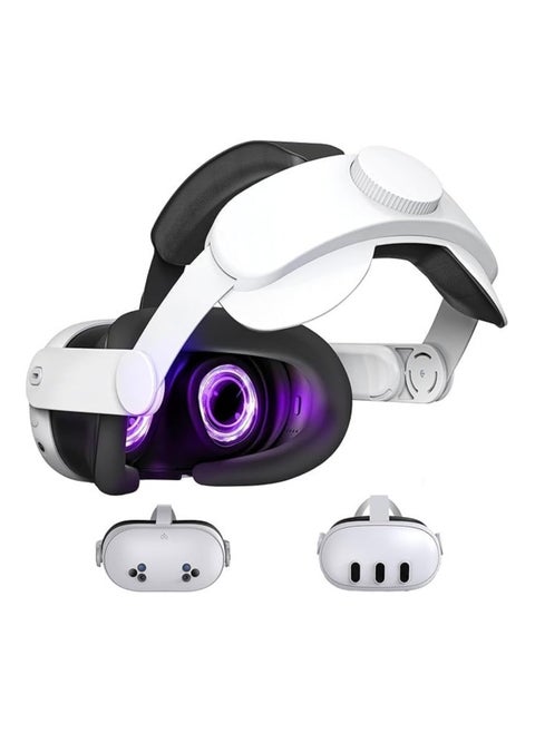 حزام رأس لـ Quest 3 /Quest 3S ， حزام رأس متين قابل للتعديل لـ Oculus/Meta Quest 3/Quest 3S ， حزام النخبة البديل مع وسادة إسفنجية من البولي يوريثان لتعزيز الدعم
