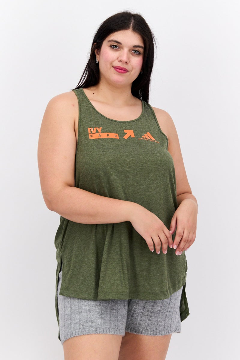 Adidas Adidas x Ivy Park Women Plus Size RoundNeck Sleeveless Outdoor Top, Green  - Image 1