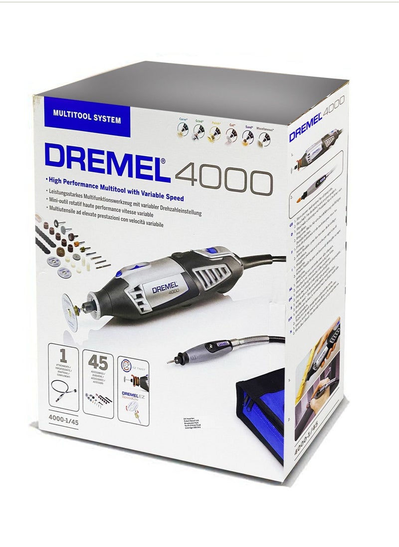 DREMEL - 4000-1/45 Rotary Tool Kit Multicolour 1 Attachment And 45 Tools Accessories Included - Image 1