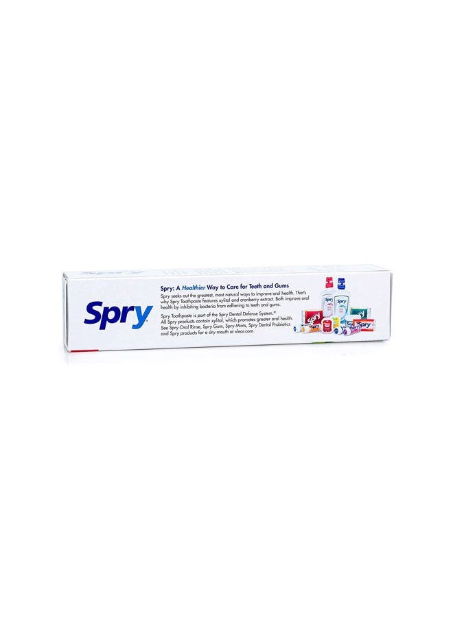 Spry Xylitol Toothpaste 5oz, Fluoride Free Toothpaste Adult and Kids, Teeth Whitening Toothpaste with Xylitol, Natural Breath Freshening, Mouth Moisturizing Ingredients, Spearmint (Pack of 2)  - Image 2