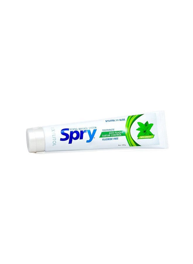 Spry Xylitol Toothpaste 5oz, Fluoride Free Toothpaste Adult and Kids, Teeth Whitening Toothpaste with Xylitol, Natural Breath Freshening, Mouth Moisturizing Ingredients, Spearmint (Pack of 2)  - Image 4