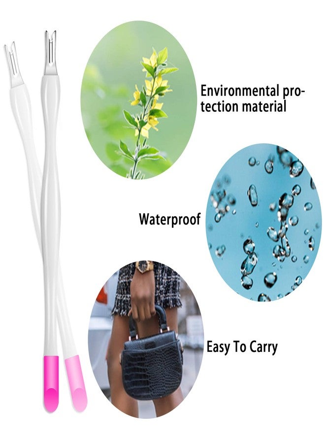Allstarry 30 Pieces Nail Cuticle Trimmer Remover Plastic Handle Cuticle Pusher Dead Skin Cuticle Knife Nail Cleaner Removal Fork Nail Art Tools for Girls Women and Men - White - Image 2
